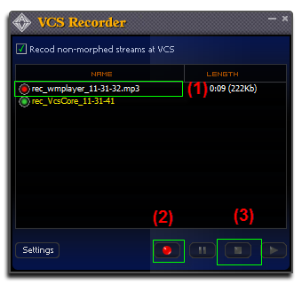 Fig 4: Voice Changer Software Recorder